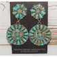 Navajo Turquoise Cluster Dangle Earrings Sterling Silver