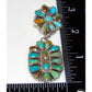 Navajo Turquoise Cluster Dangle Earrings Sterling Silver 