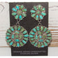 Navajo Turquoise Cluster Dangle Earrings Sterling Silver