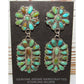 Navajo Turquoise Cluster Dangle Earrings Sterling Silver