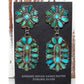 Navajo Turquoise Cluster Dangle Earrings Sterling Silver 