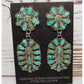 Navajo Turquoise Cluster Dangle Earrings Sterling Silver