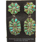 Navajo Turquoise Cluster Dangle Earrings Sterling Silver 