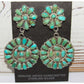 Navajo Turquoise Cluster Dangle Earrings Sterling Silver 