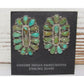 Navajo Turquoise Cluster Earrings Sterling Silver 1.5 Signed