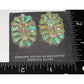 Navajo Turquoise Cluster Earrings Sterling Silver 1.5 Signed