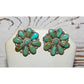 Navajo Turquoise Cluster Earrings Sterling Silver Native