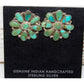 Navajo Turquoise Cluster Earrings Sterling Silver Native 