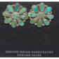 Navajo Turquoise Cluster Earrings Sterling Silver Native