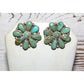 Navajo Turquoise Cluster Earrings Sterling Silver Native