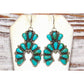 Navajo Turquoise Cluster Naja Dangle Earrings Sterling