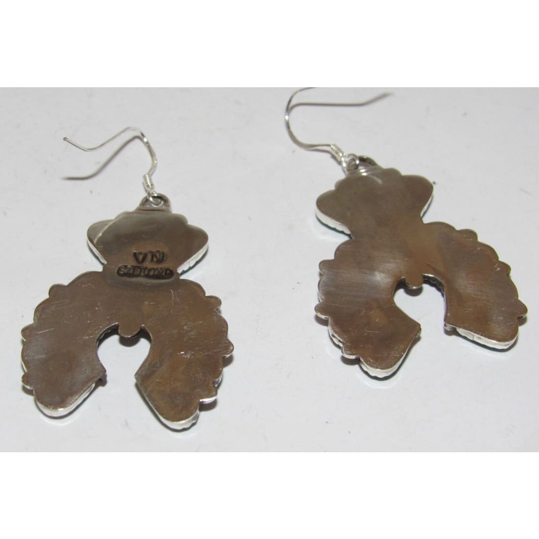 Navajo Turquoise Cluster Naja Dangle Earrings Sterling