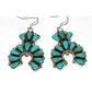 Navajo Turquoise Cluster Naja Dangle Earrings Sterling