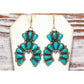 Navajo Turquoise Cluster Naja Dangle Earrings Sterling