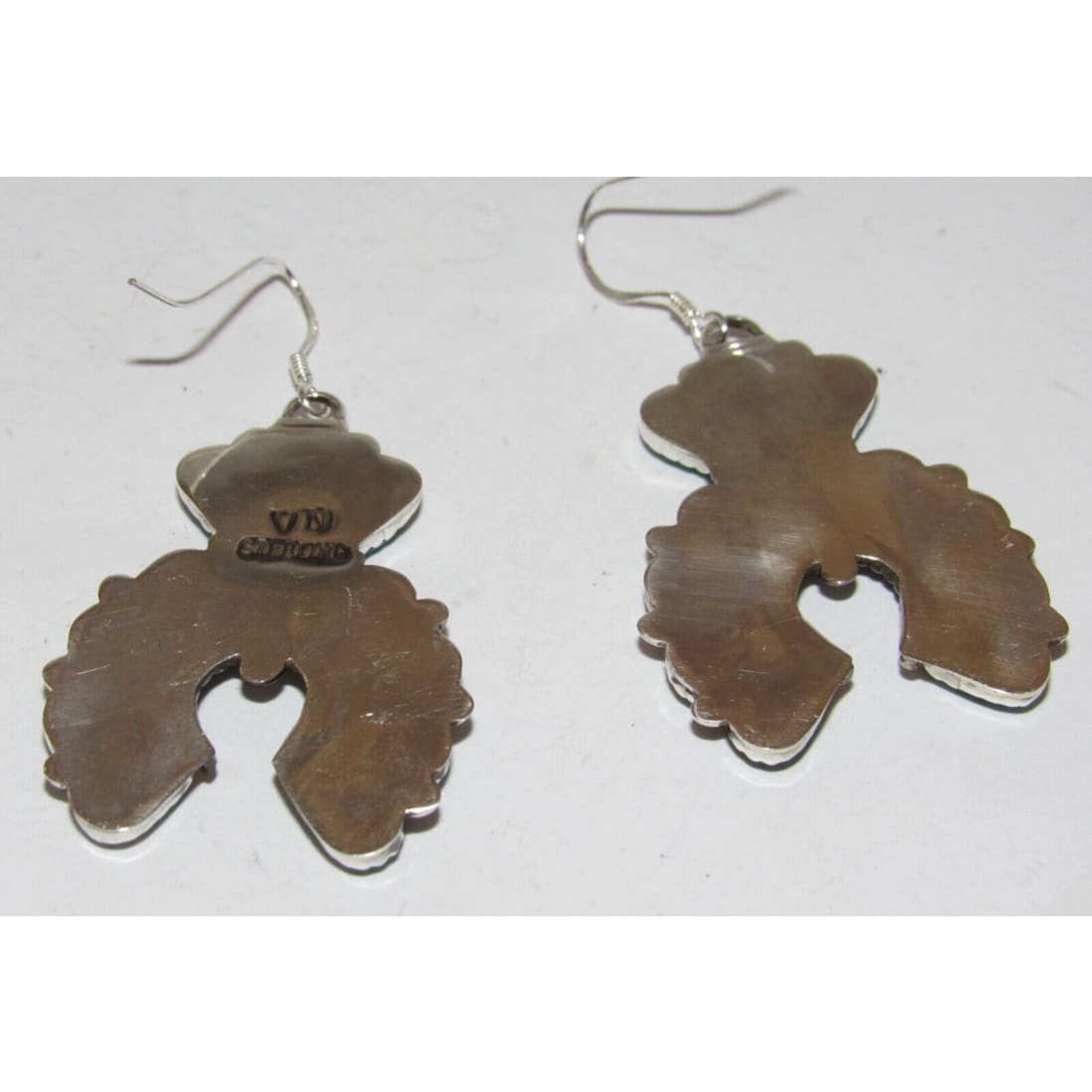 Navajo Turquoise Cluster Naja Dangle Earrings Sterling