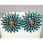 Navajo Turquoise Cluster Post Earrings Sterling Silver