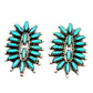 Navajo Turquoise Cluster Post Earrings Sterling Silver