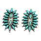 Navajo Turquoise Cluster Post Earrings Sterling Silver