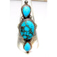 Navajo Turquoise Cluster Ring Size 8 Sterling Silver Native 