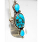 Navajo Turquoise Cluster Ring Size 8 Sterling Silver Native 