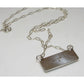 Navajo Turquoise Coral Inlay Bar Necklace Sterling Silver 
