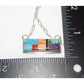 Navajo Turquoise Coral Inlay Bar Necklace Sterling Silver 