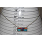 Navajo Turquoise Coral Inlay Bar Necklace Sterling Silver 