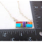 Navajo Turquoise Coral Inlay Bar Necklace Sterling Silver 