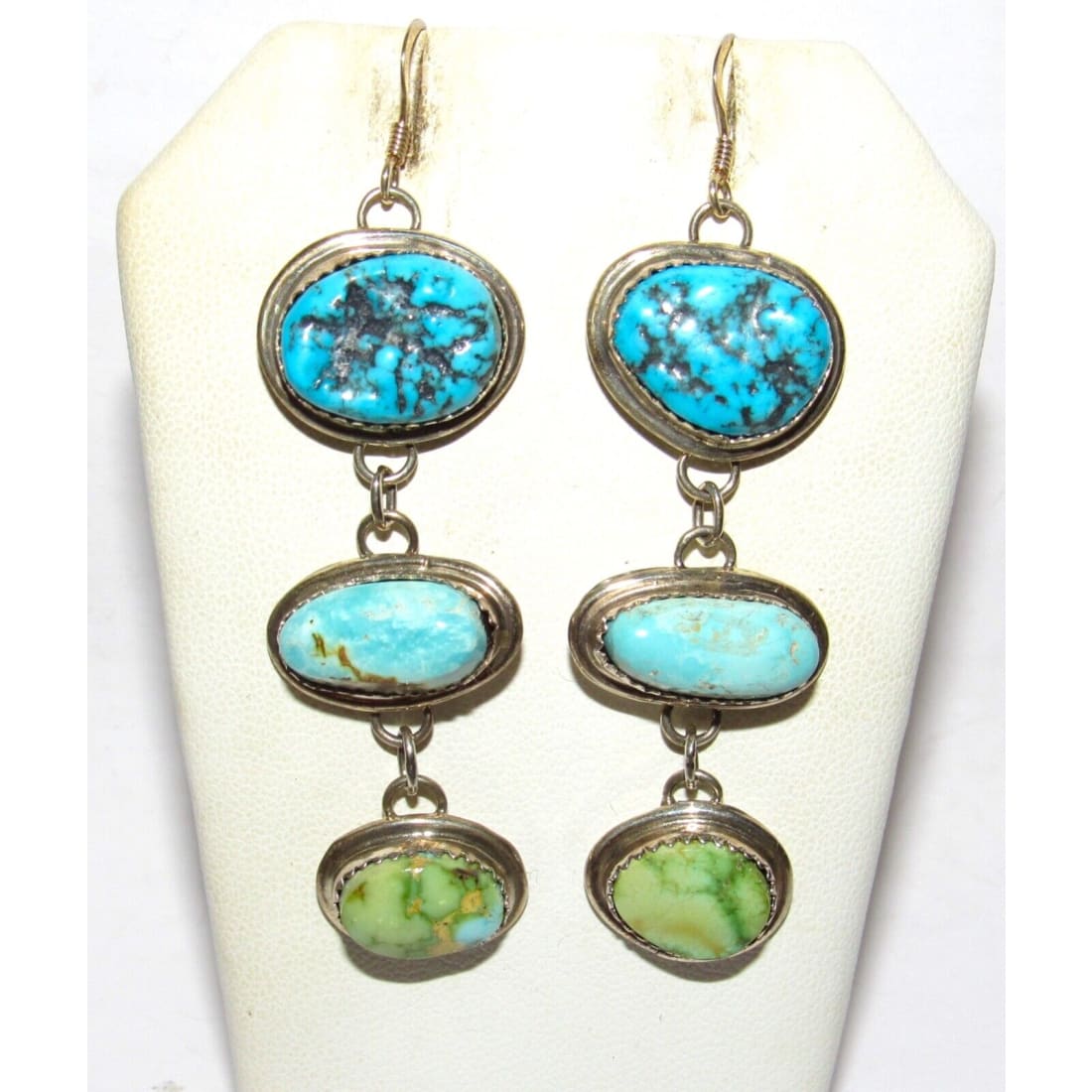 Navajo Turquoise Dangle Earrings Kingman Royston Sonoran
