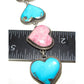 Navajo Turquoise Heart Pink Rhodochrosite Link Bracelet 