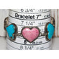 Navajo Turquoise Heart Pink Rhodochrosite Link Bracelet 