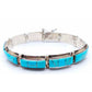 Navajo Turquoise Inlay Link Bracelet Paul Begay Sterling 