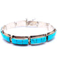 Navajo Turquoise Inlay Link Bracelet Paul Begay Sterling 