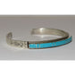 Navajo Turquoise Inlay Stacker Cuff Bracelet Sterling Native