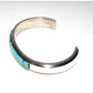 Navajo Turquoise Inlay Stacker Cuff Bracelet Sterling Native