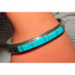 Navajo Turquoise Inlay Stacker Cuff Bracelet Sterling Native
