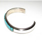 Navajo Turquoise Inlay Stacker Cuff Bracelet Sterling Native