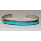 Navajo Turquoise Inlay Stacker Cuff Bracelet Sterling Native