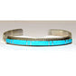 Navajo Turquoise Inlay Stacker Cuff Bracelet Sterling Native