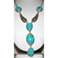 Navajo Turquoise Mountain Mine Lariat Necklace Sterling 