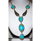 Navajo Turquoise Mountain Mine Lariat Necklace Sterling 