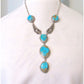 Navajo Turquoise Mountain Mine Lariat Necklace Sterling 