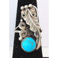Navajo Turquoise Ring Size 6 Sterling Silver Squash Blossom