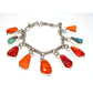Navajo Turquoise & Spiny Charm Link Bracelet Sterling Silver