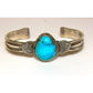 Navajo Turquoise Stacker Cuff Sterling Hand Etched Bracelet 