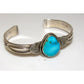 Navajo Turquoise Stacker Cuff Sterling Hand Etched Bracelet 