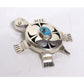 Navajo Turtle Pendant Sterling Turquoise Bennie Ration 