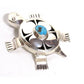 Navajo Turtle Pendant Sterling Turquoise Bennie Ration 