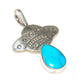 Navajo UFO Spaceship Pendant Sterling Silver Turquoise 