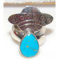 Navajo UFO Spaceship Ring Sz 7 Sterling Silver Turquoise 